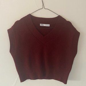 Zara burgundy sweater vest